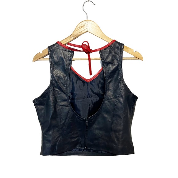 Nascar Dusty Wallace 100% Leather Miller Lite Sleeveless Top Womens Plus Size 2X - Picture 6 of 7
